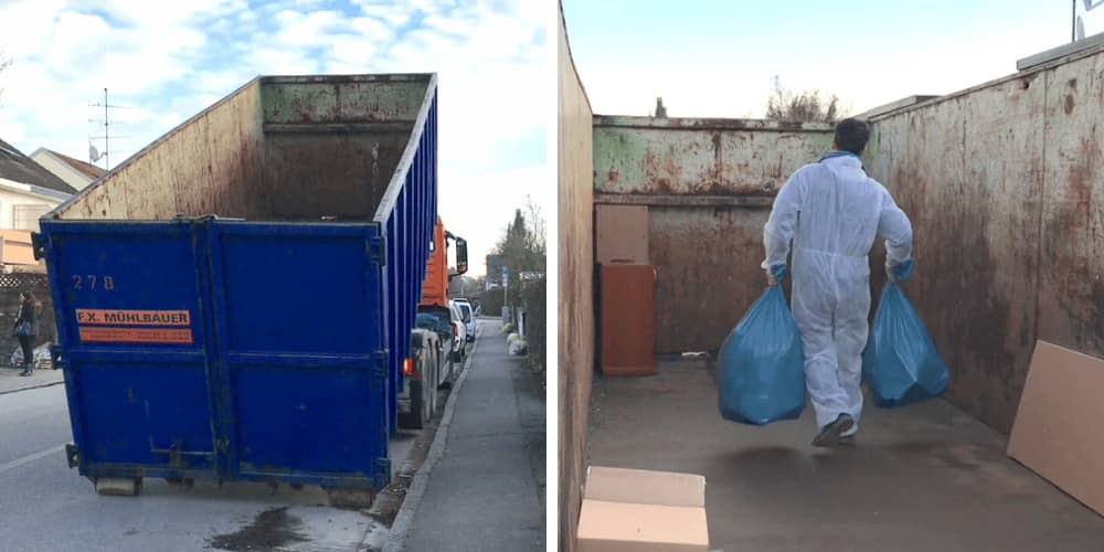 Einsatz unseres Teams bei der Reinigung stark verschmutzter Wohnung in Ditzingen