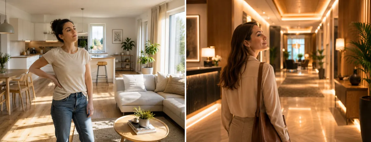 Person nimmt den Geruch einer sauberen Wohnung bewusst wahr